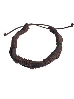 Leather Adjustable Brown Bracelet Unisex Durable Unique Design Handmade Jewelry